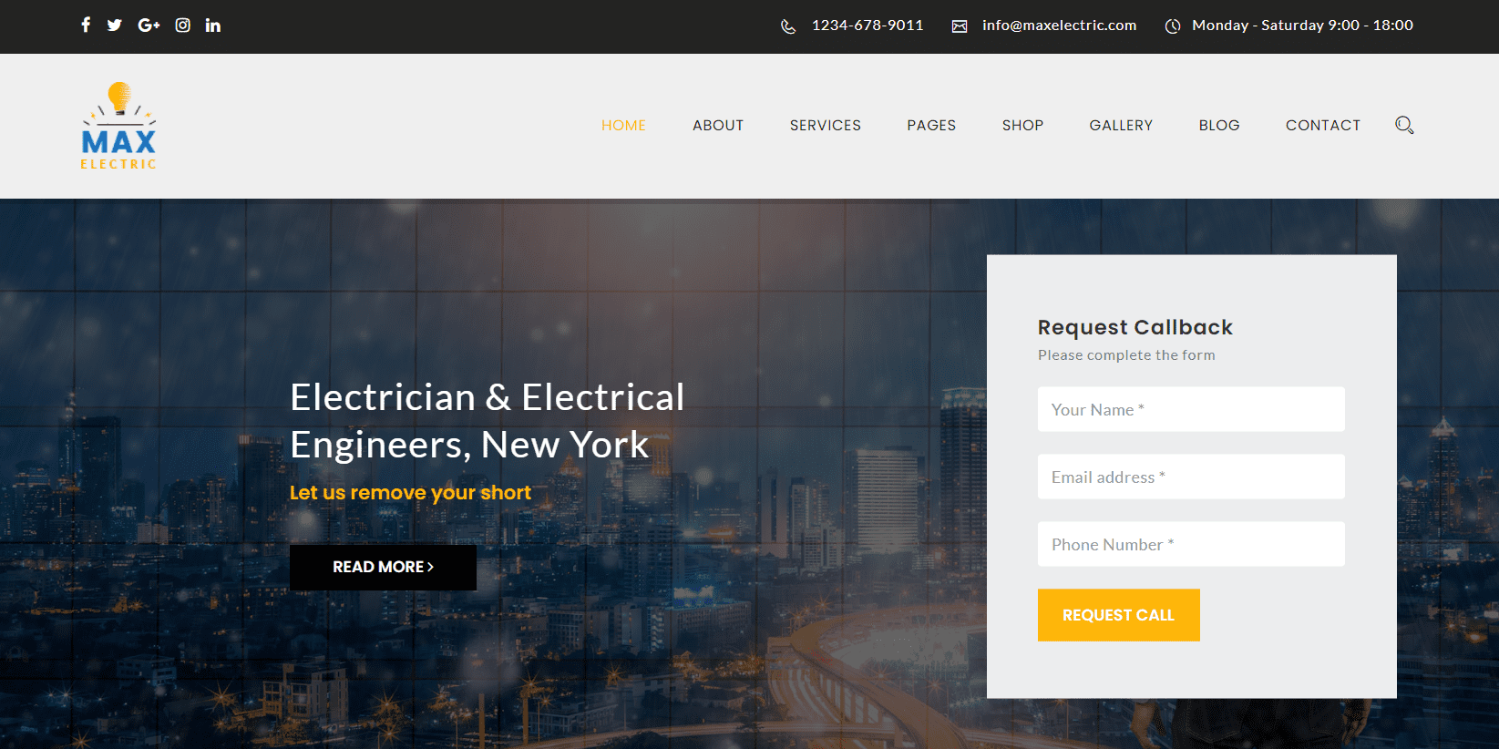 Electrician Website demo