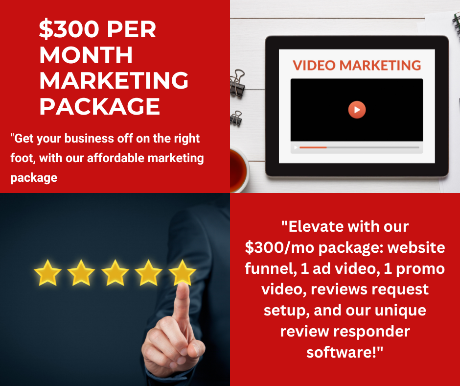 $300 per month marketing package fro small or start-up businesses